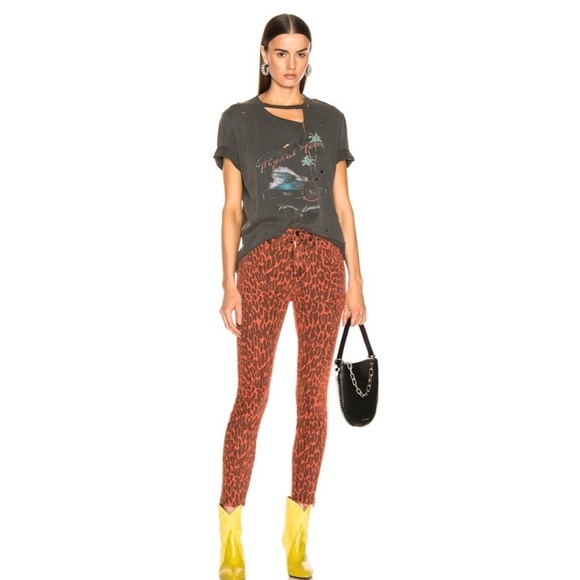 MOTHER Denim - NEW NWT Mother High Waisted Looker Ankle Fray Jeans Animal Attraction